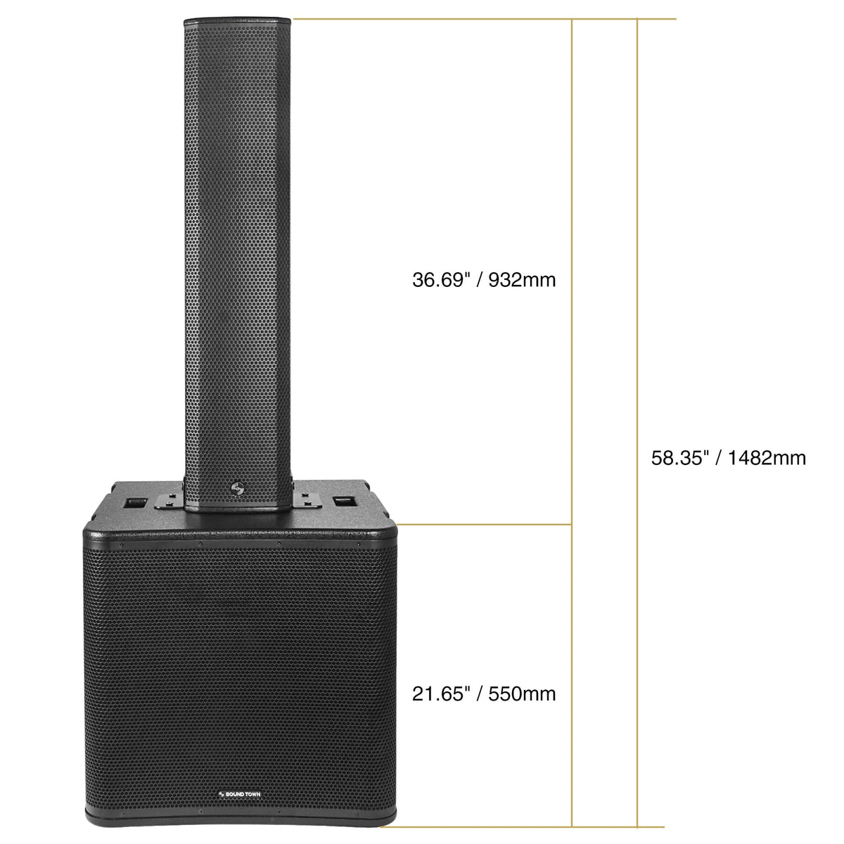 Powered Column Array Speaker System with 18" Subwoofer and Column Loudspeaker U703222