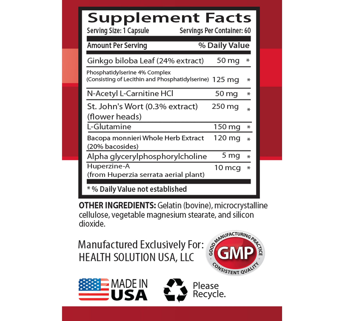 120 Caps Brain and Memory Supplement X43885