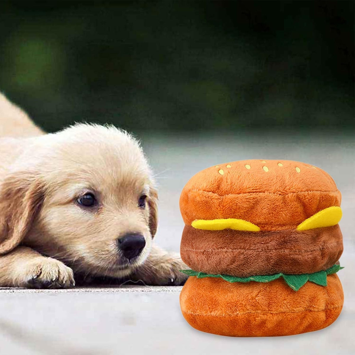 Hamburger Shape Dog Squeaky Toy C6280