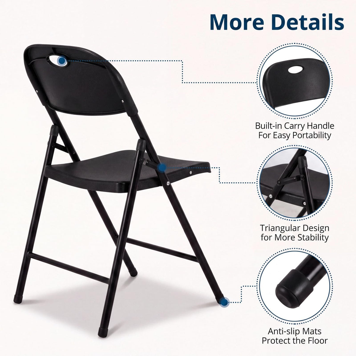 Black Plastic Folding Chairs 10 Pack E340158