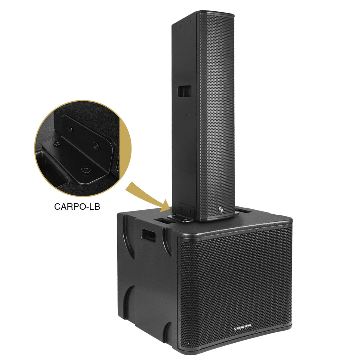 Powered Column Array Speaker System with 18" Subwoofer and Column Loudspeaker U703222