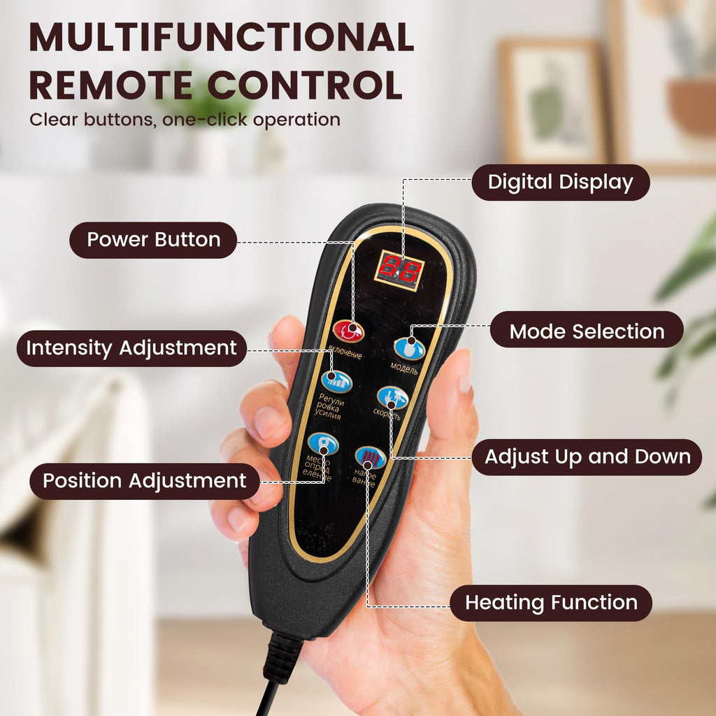 Full Body Massage Cushion with Heat, 10 Vibration Heads, 9 Speeds A98417