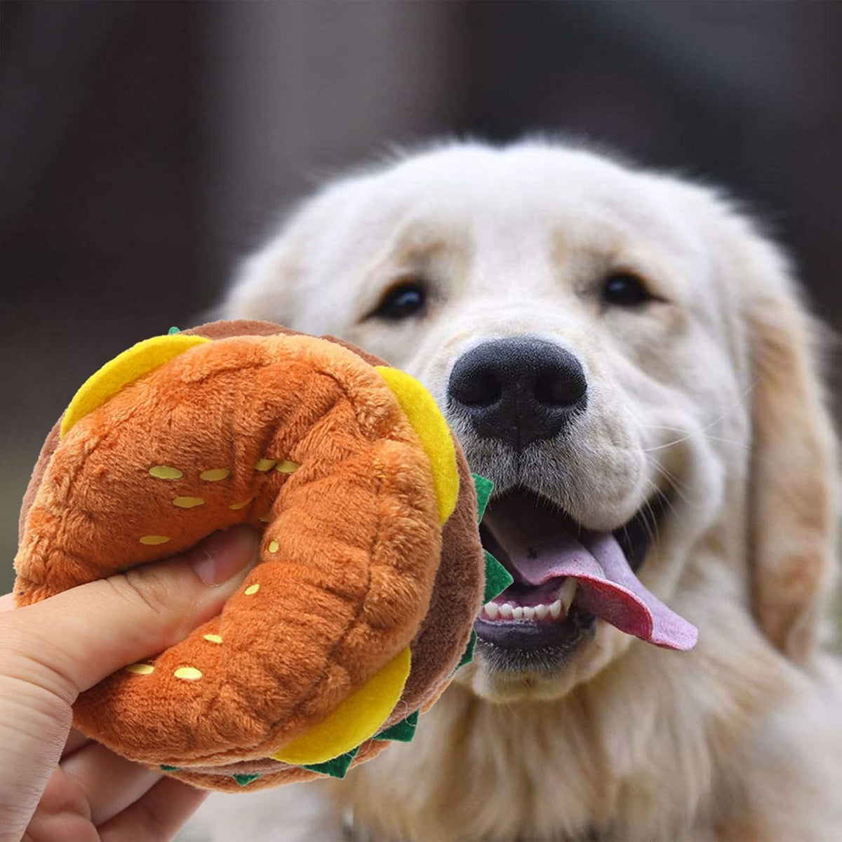 Hamburger Shape Dog Squeaky Toy C6280
