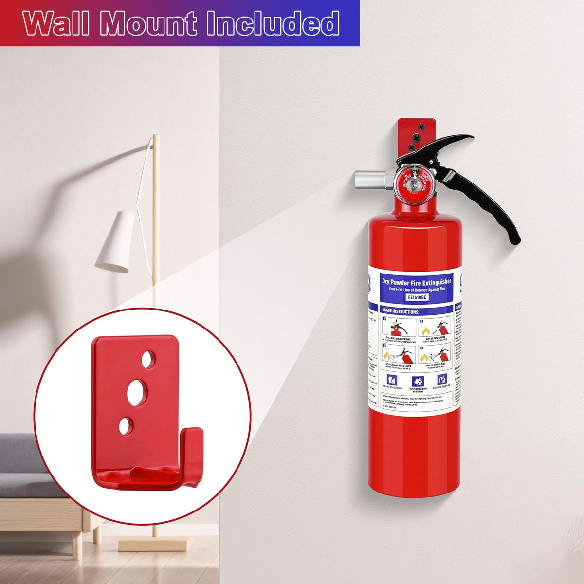 2 Pack 2.5 lb ABC Dry Chemical Fire Extinguishers D341037