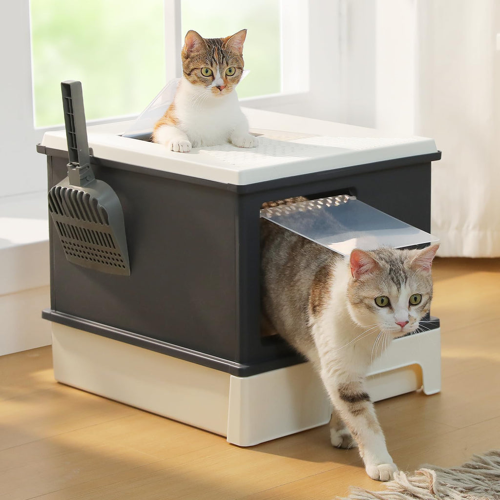 Large Enclosed Drawer Cat Litter Box with Dual Entry T8114