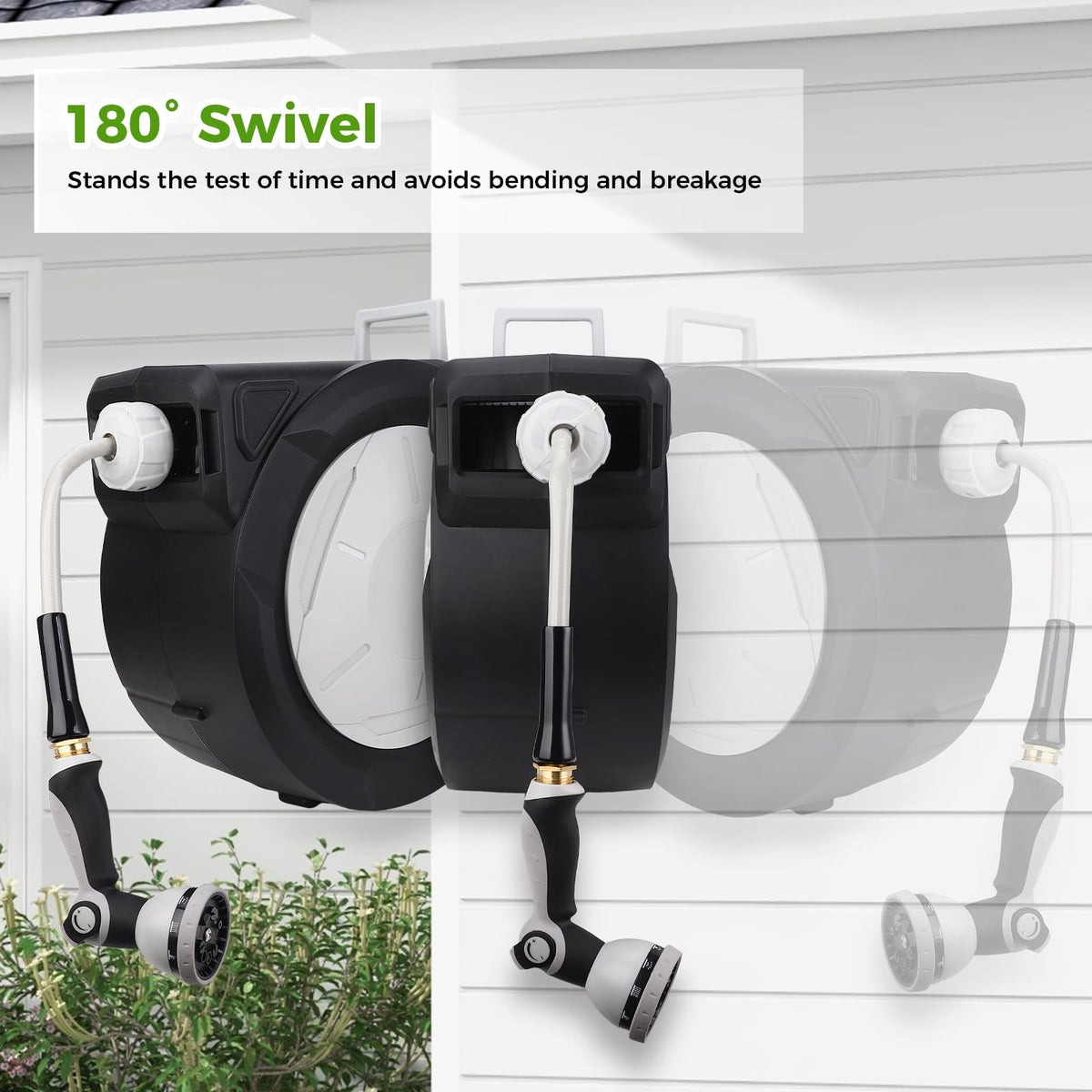 Retractable Garden Hose Reel 1/2 Inch x 100 ft Wall Mounted G5105