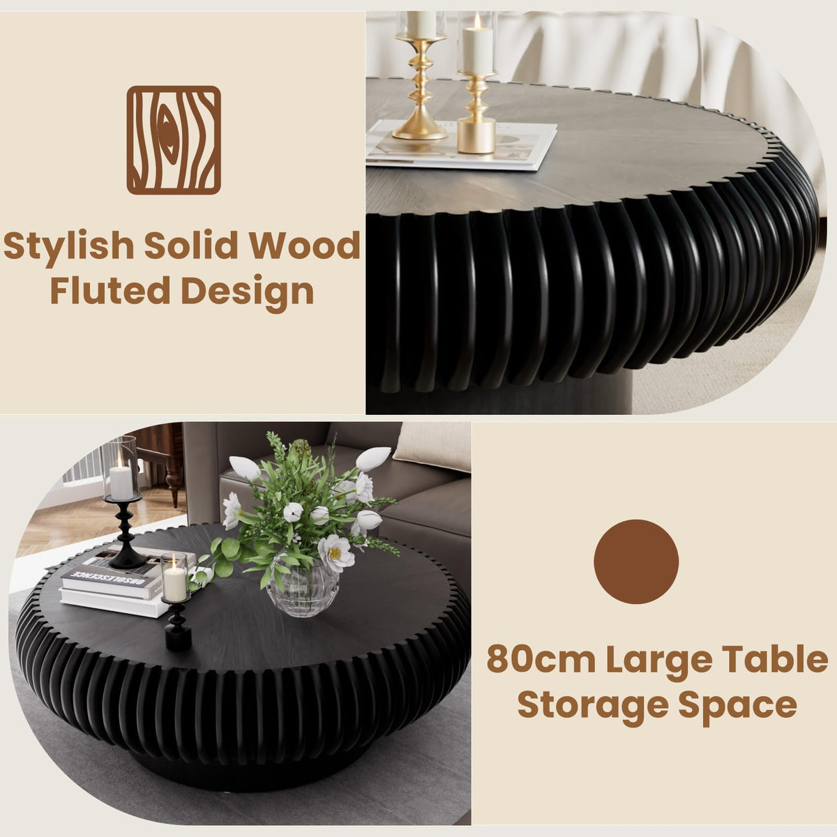 Black Round Coffee Table M925