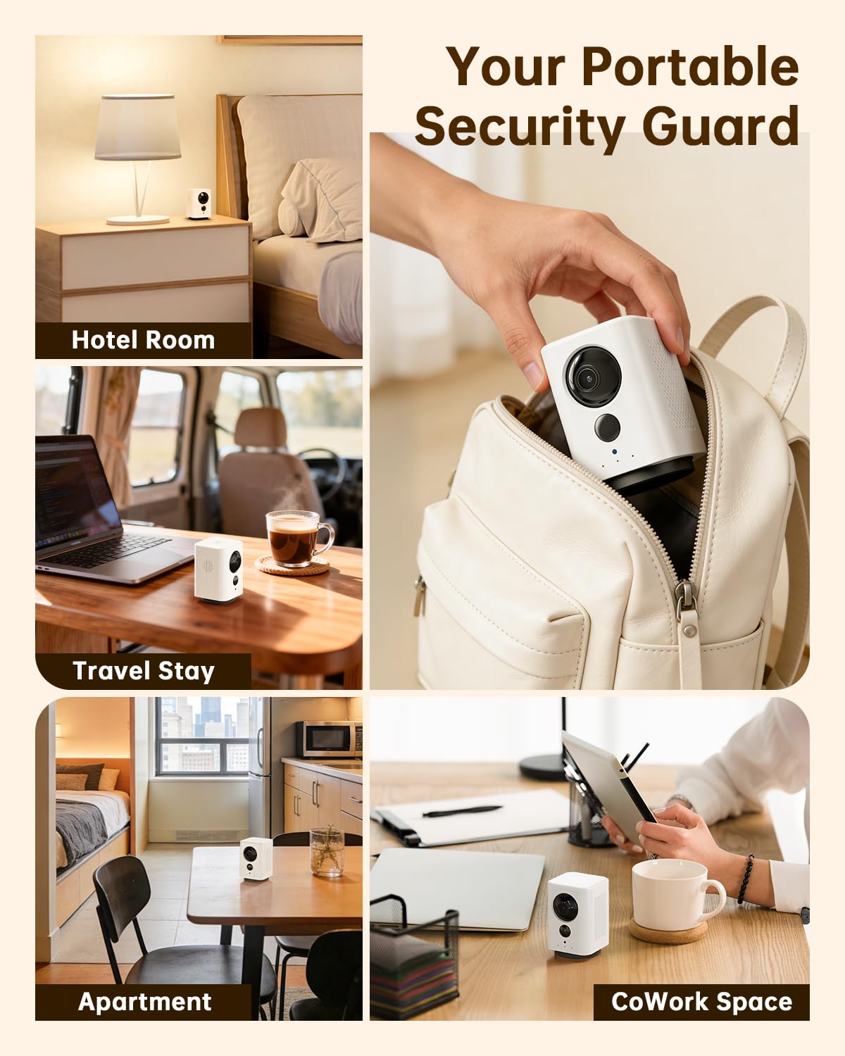 Battery Indoor Camera Wireless 5G/2.4G WiFi 2K V96516