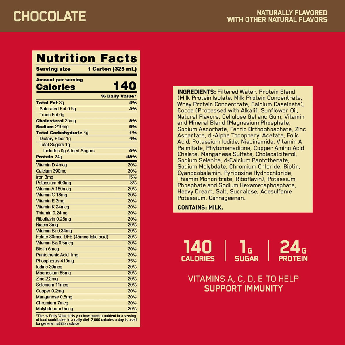 Vanilla Protein Shake, 30g Protein, Vitamins A, C, D, E, Zinc M742889