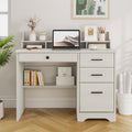 Small Wood Desk with Drawers and File Cabinet X4299