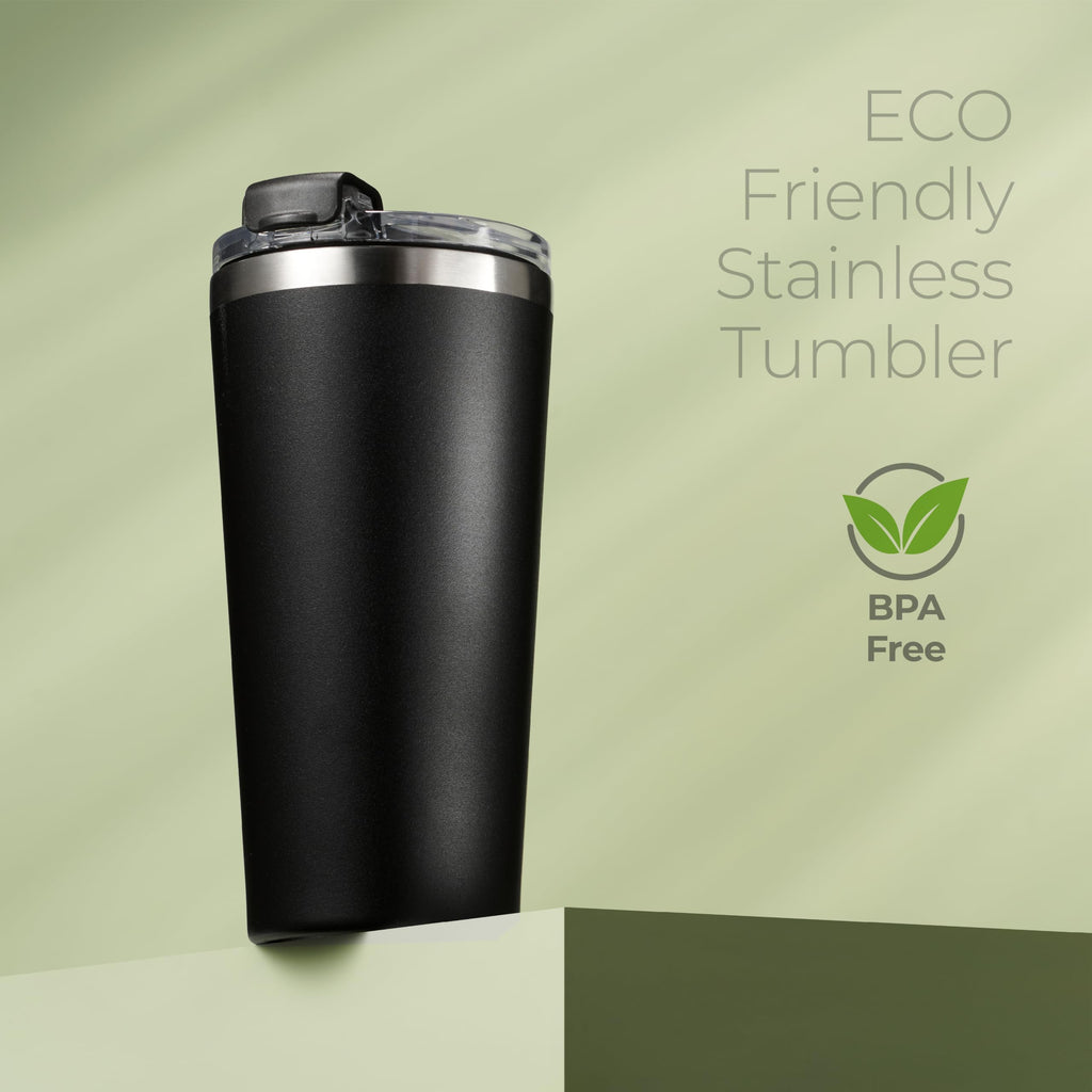 16 oz Stainless Steel Insulated Coffee Tumbler Black K798227