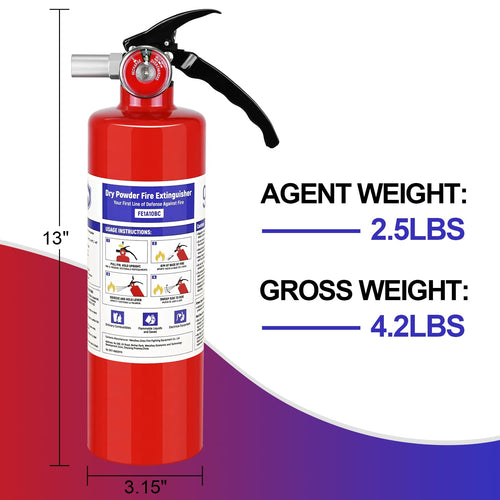 2 Pack 2.5 lb ABC Dry Chemical Fire Extinguishers D341037