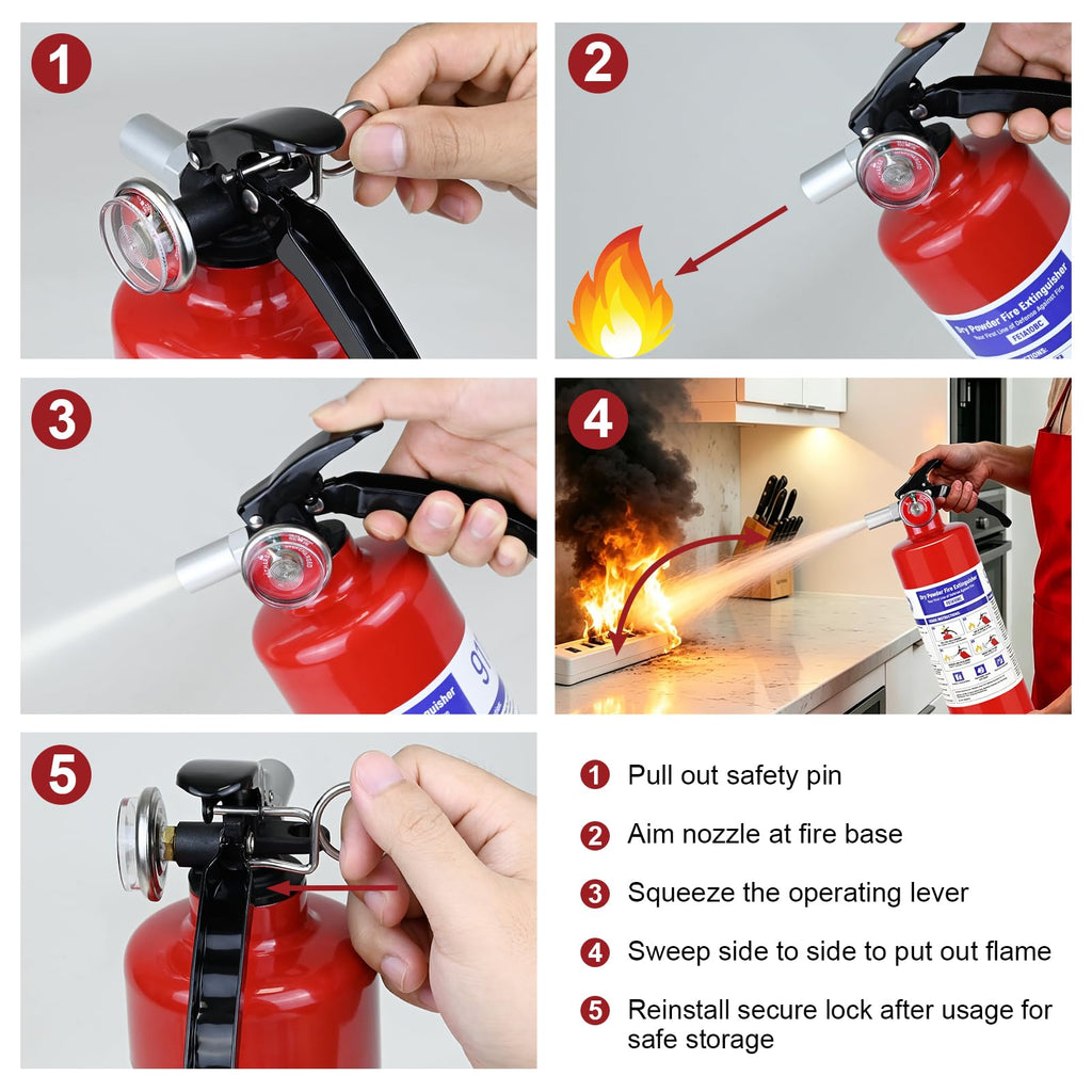 2 Pack 2.5 lb ABC Dry Chemical Fire Extinguishers D341037