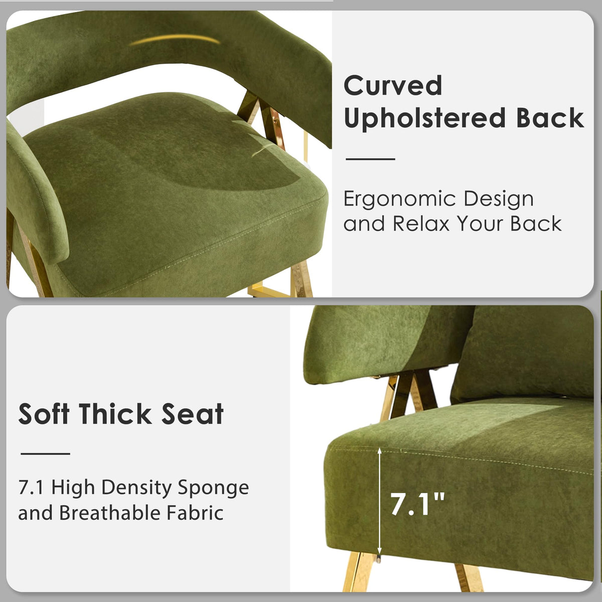 Green Velvet Accent Chairs Set of 2 G249597