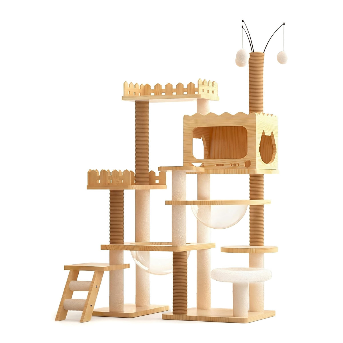 67" Cat Tree Tower with Clear Space Capsule V5936