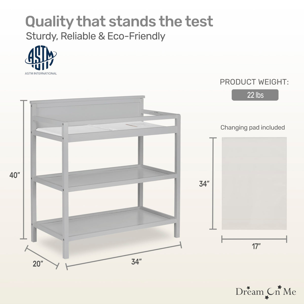 Universal Changing Table 34x20x40 Inch M70052