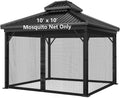 Mosquito Net 4-Panel Canopy Screen Wall with Zipper for 10 x 10' Gazebo D40059