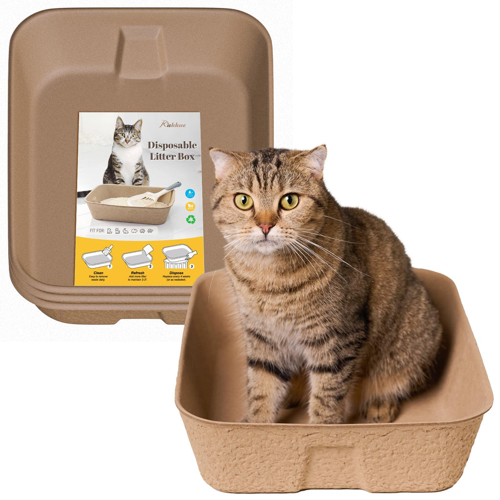 4 Pack Disposable Cardboard Cat Litter Boxes R329