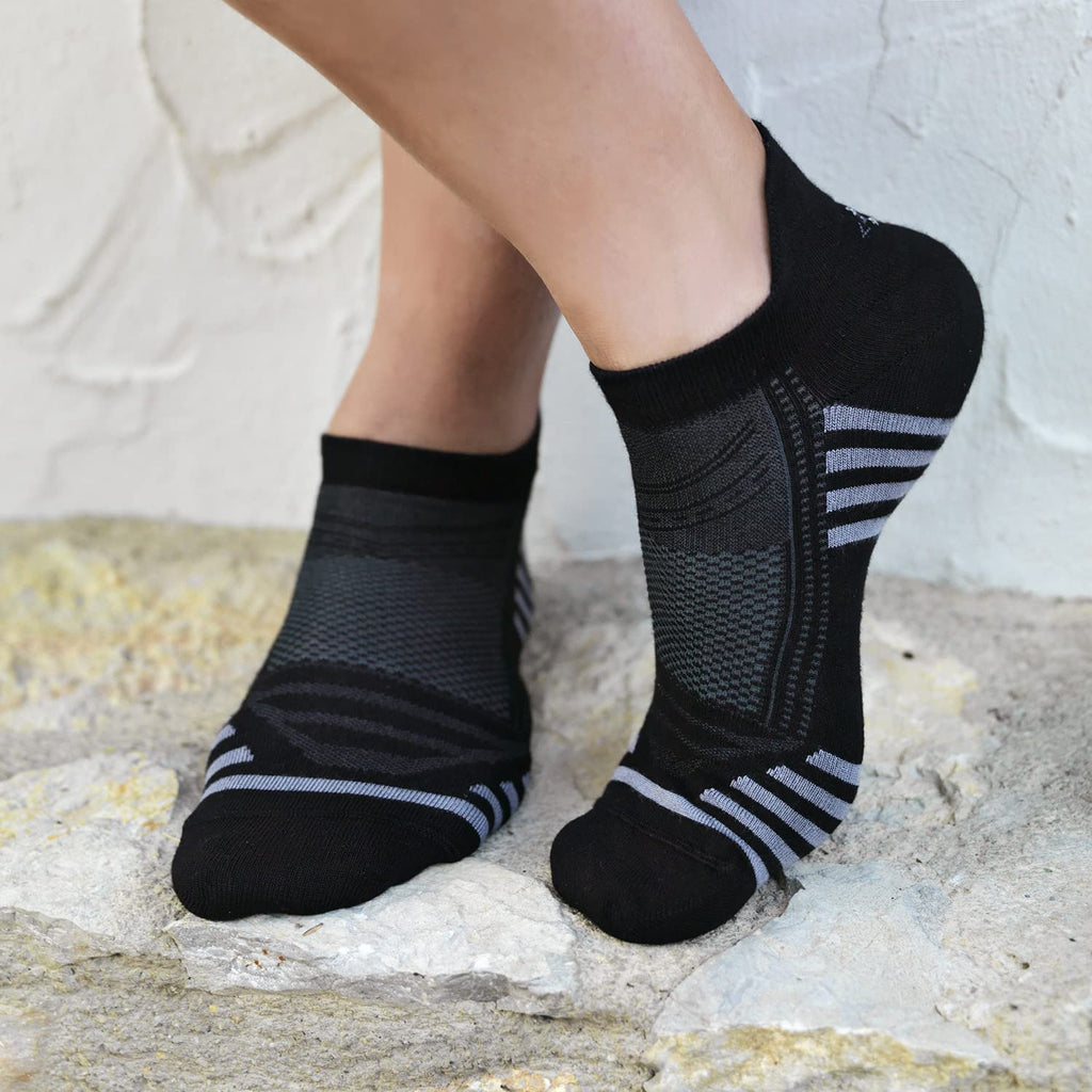 Men's Bamboo Rayon Striped Ankle Socks 6 Pairs Y2607