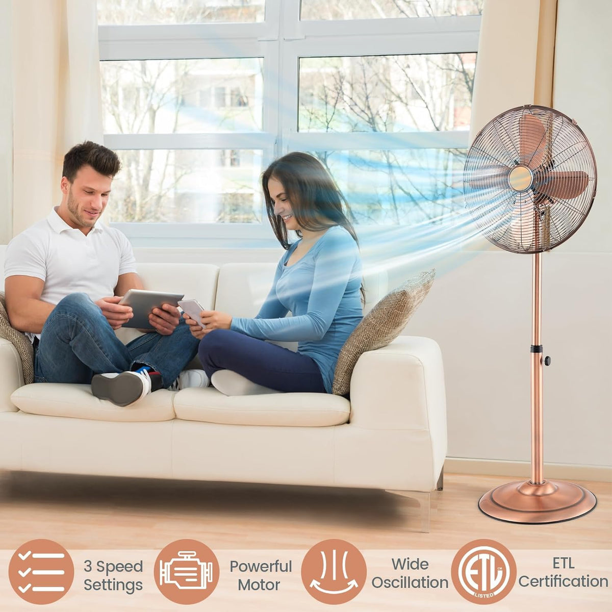 16'' Oscillating Pedestal Fan with 3 Speed A52791