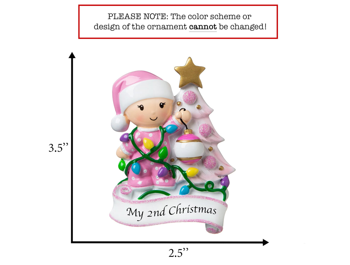 Baby's Second Christmas Ornament 2026 Pink I274