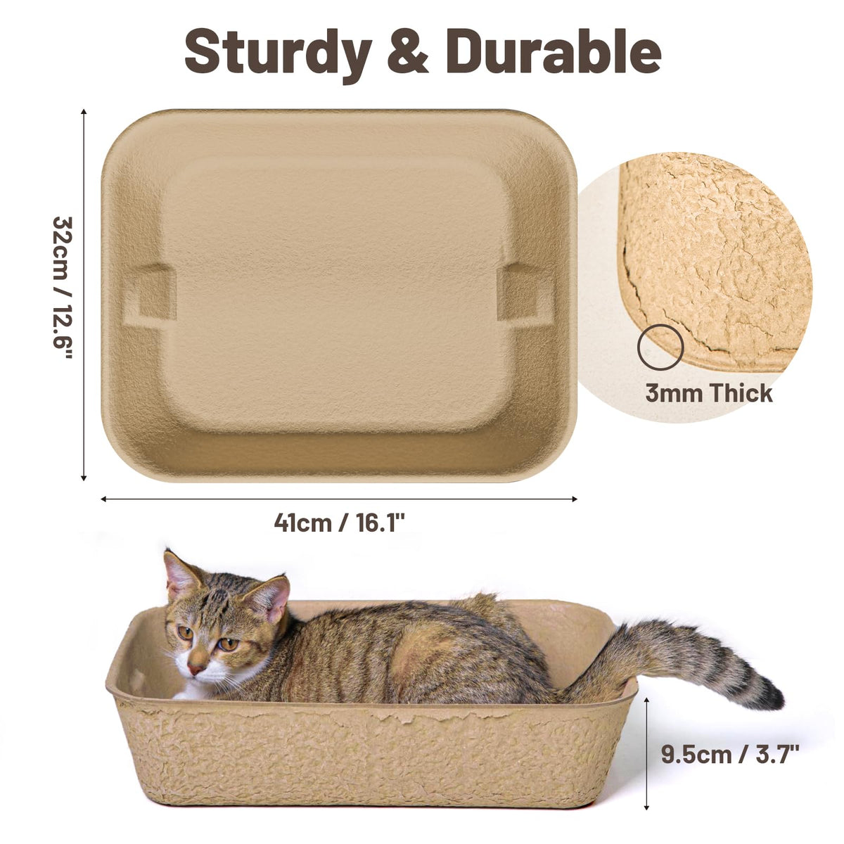 4 Pack Disposable Cardboard Cat Litter Boxes R329