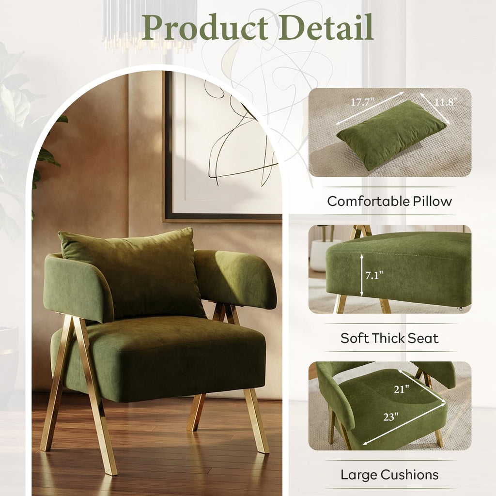 Green Velvet Accent Chairs Set of 2 G249597
