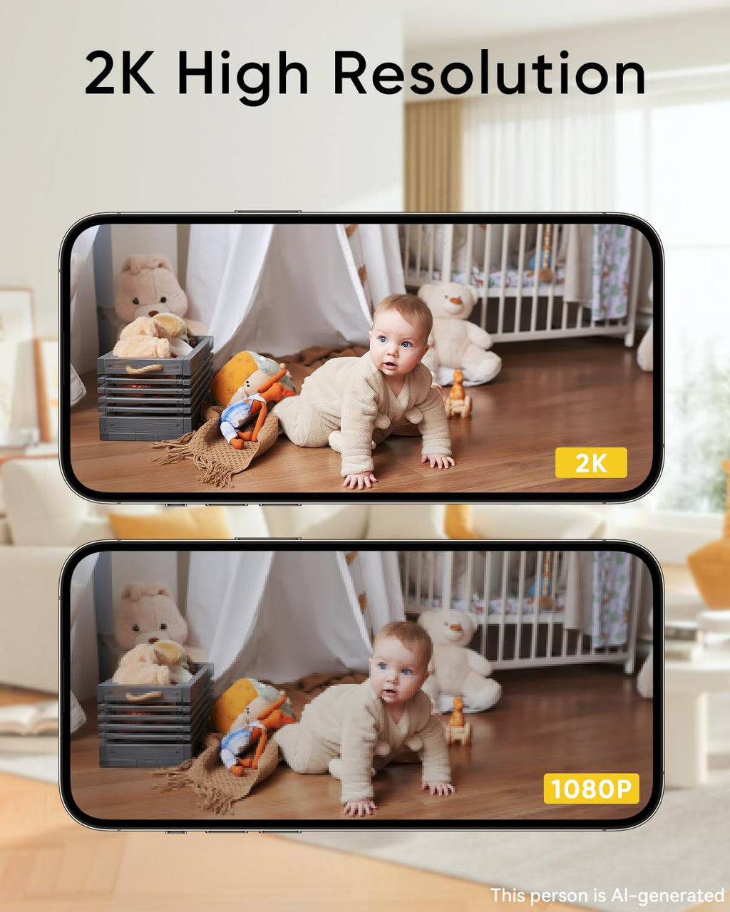 2K Indoor Security Camera 2-Pack with Night Vision N18730
