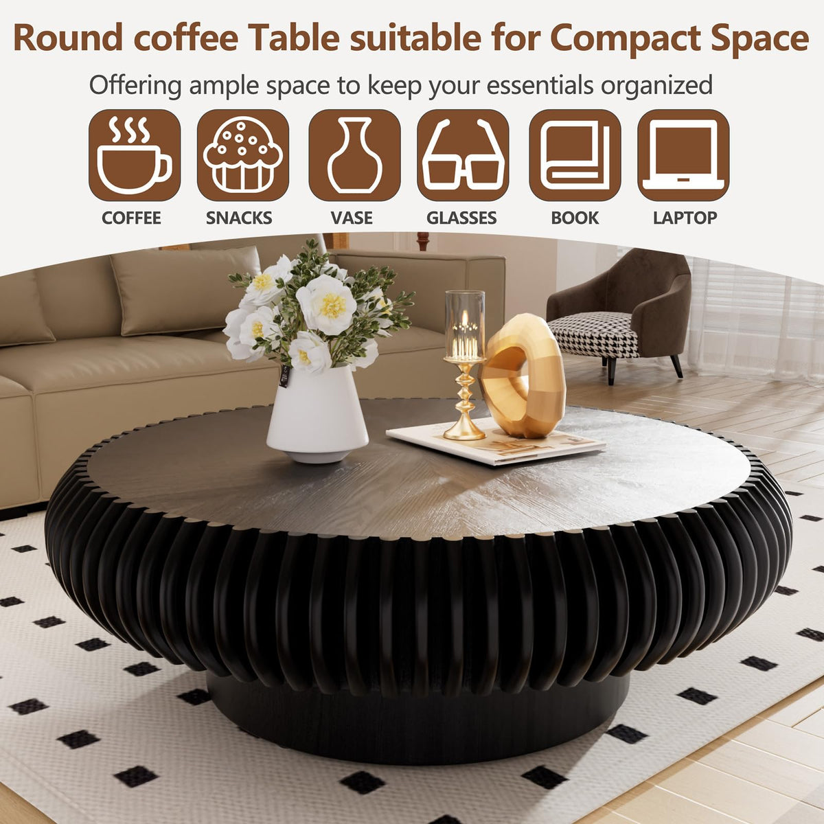 Black Round Coffee Table M925