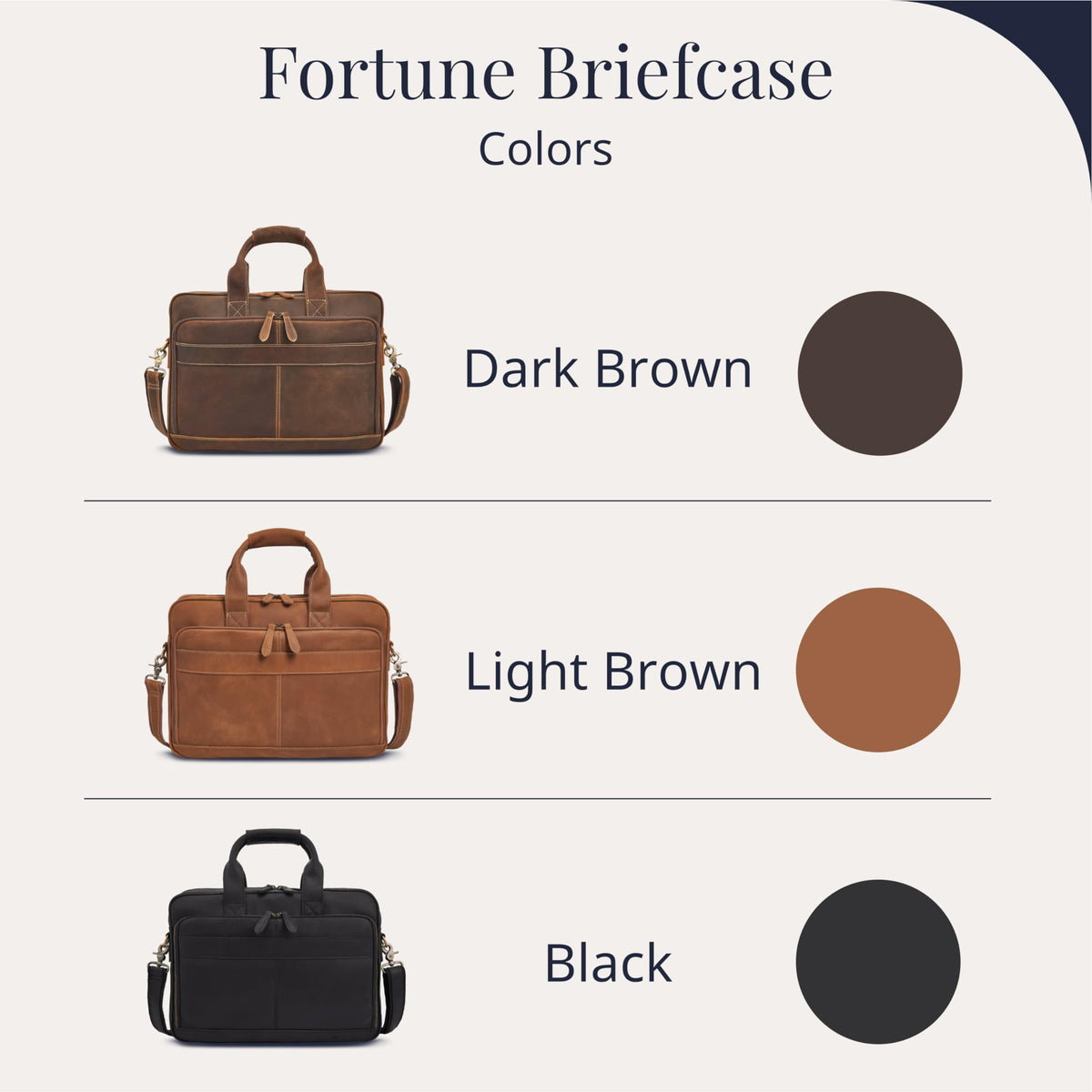 Full-Grain Leather Laptop Briefcase A89279