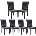 Black PU Leather Upholstered Dining Chairs Set of 6 H830528