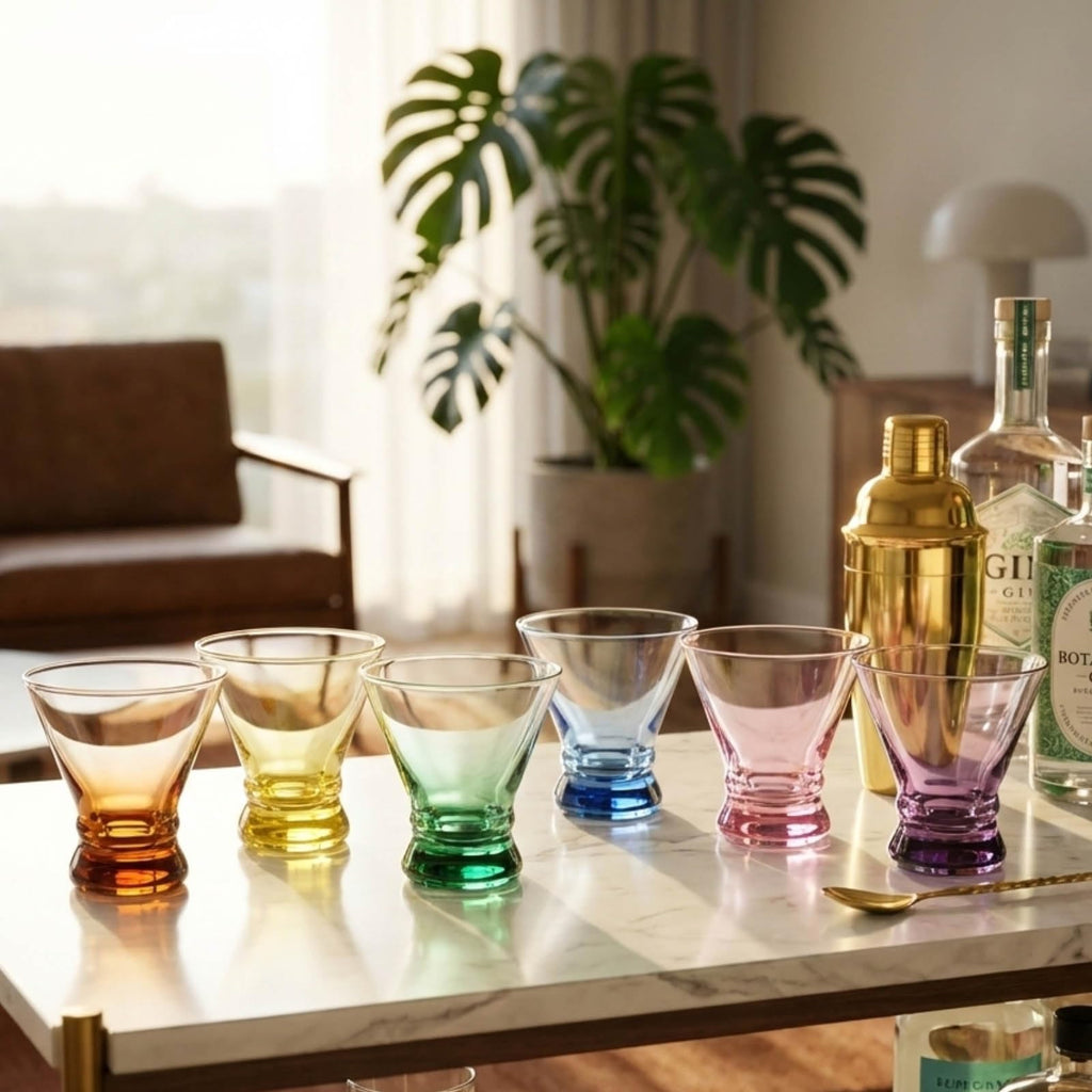Colored Stemless Martini Glasses Set of 6 N362358