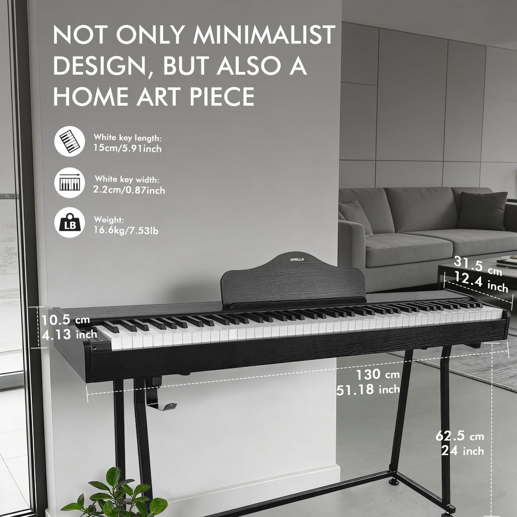 88 Key Weighted Hammer-Action Digital Piano with Stand Y102