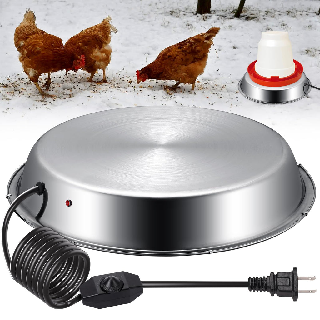 12 Inch 5 Gallons Poultry Waterer Heated Base with Thermostat Q170