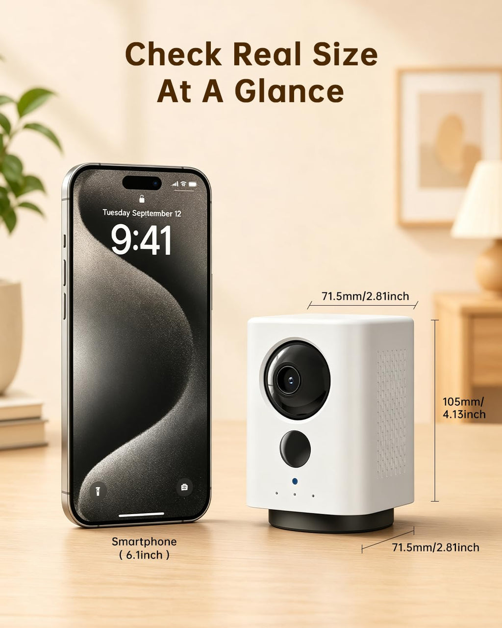 Battery Indoor Camera Wireless 5G/2.4G WiFi 2K V96516
