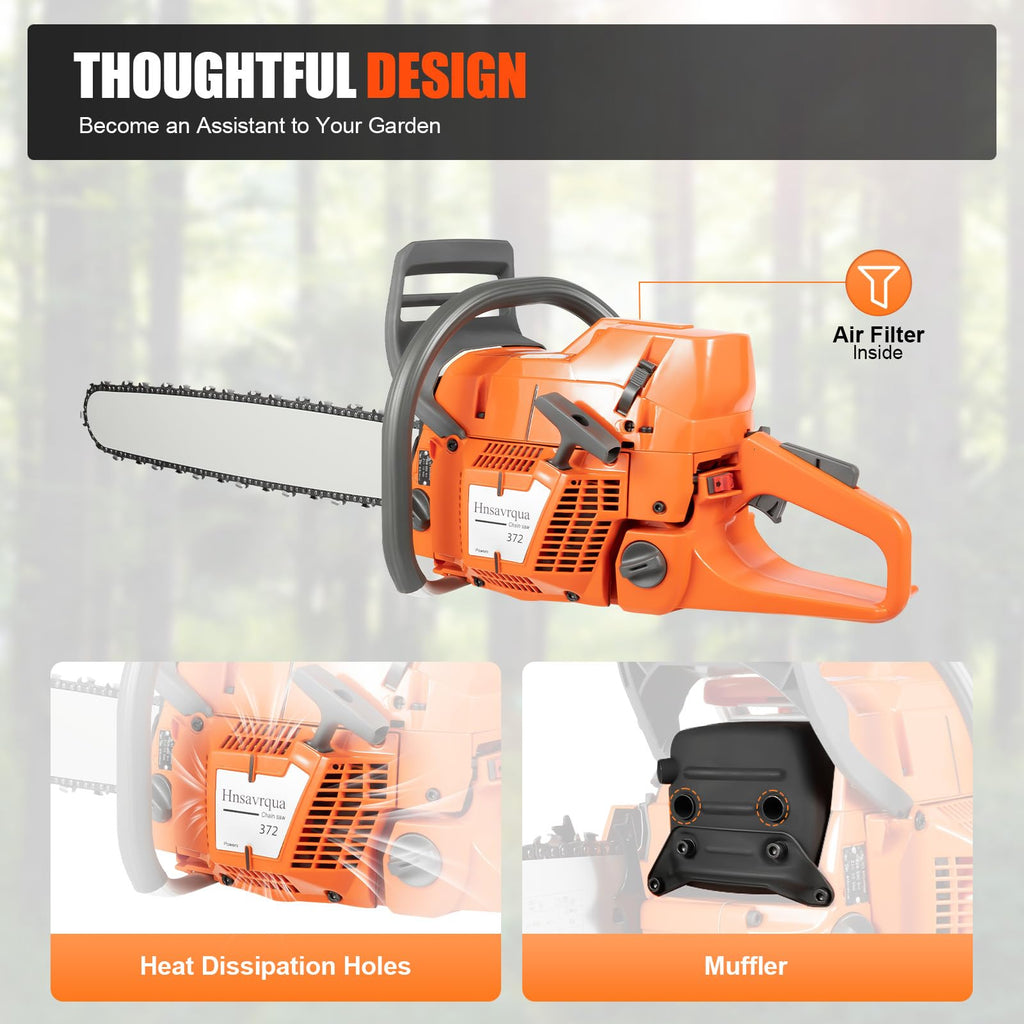 Gas Powered Chainsaw, 72cc 2-Cycle Engine, 24'' Handheld M6096