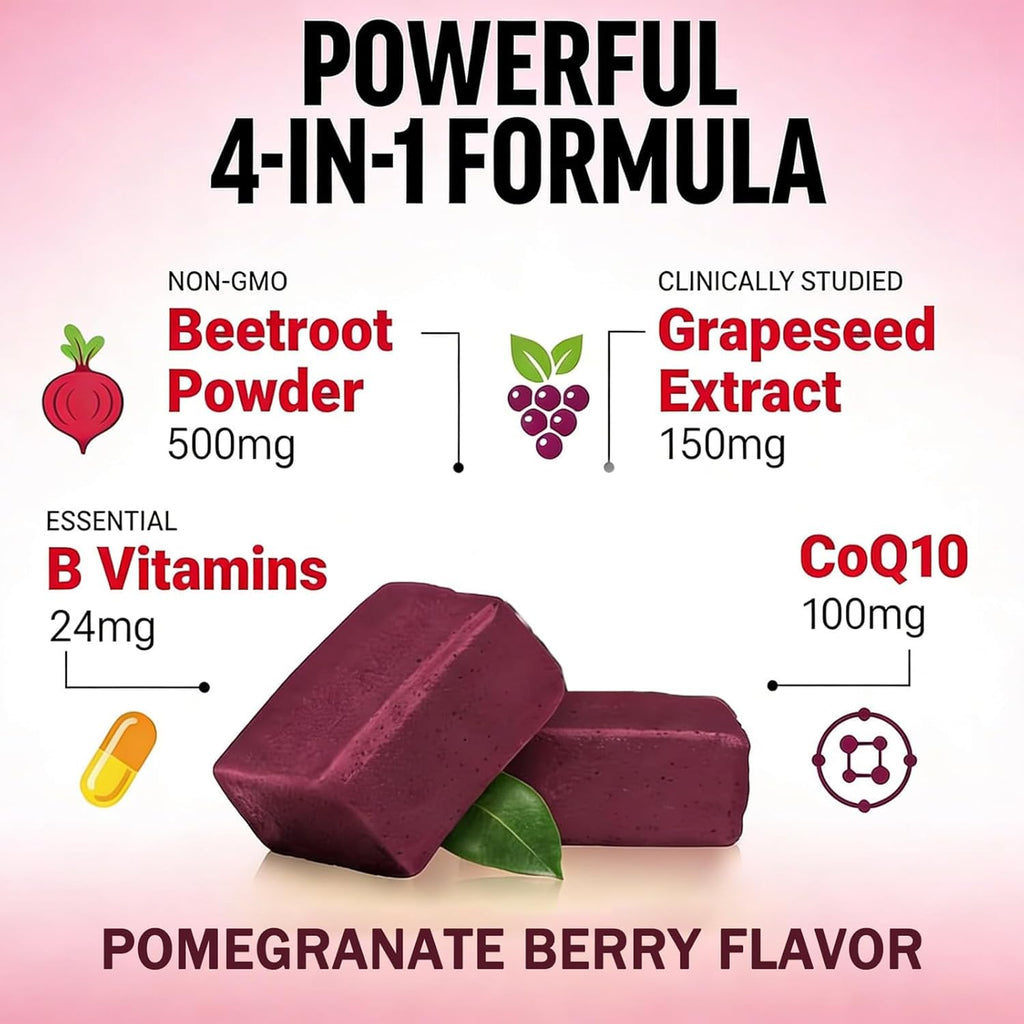 Beet Root Chews, Pomegranate Berry Flavor, 60 Chews R1493