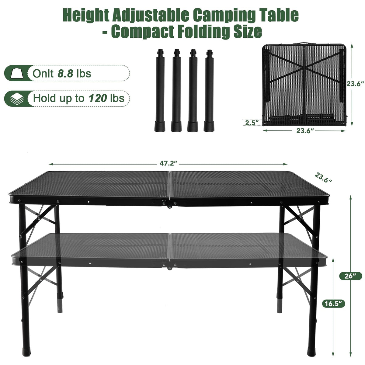 4Ft Metal Folding Camping Table J94092