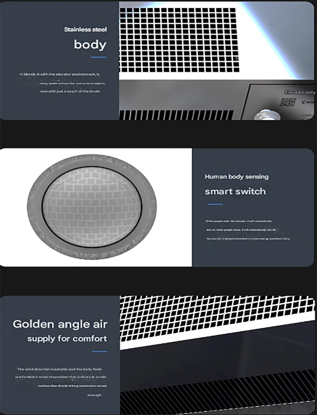 Elevator Air Curtain with Human Sensor Silver G9777