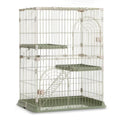 3/4-Tier Wire Cat Cage Playpen Kennel with Hammock and 3 Platforms R458