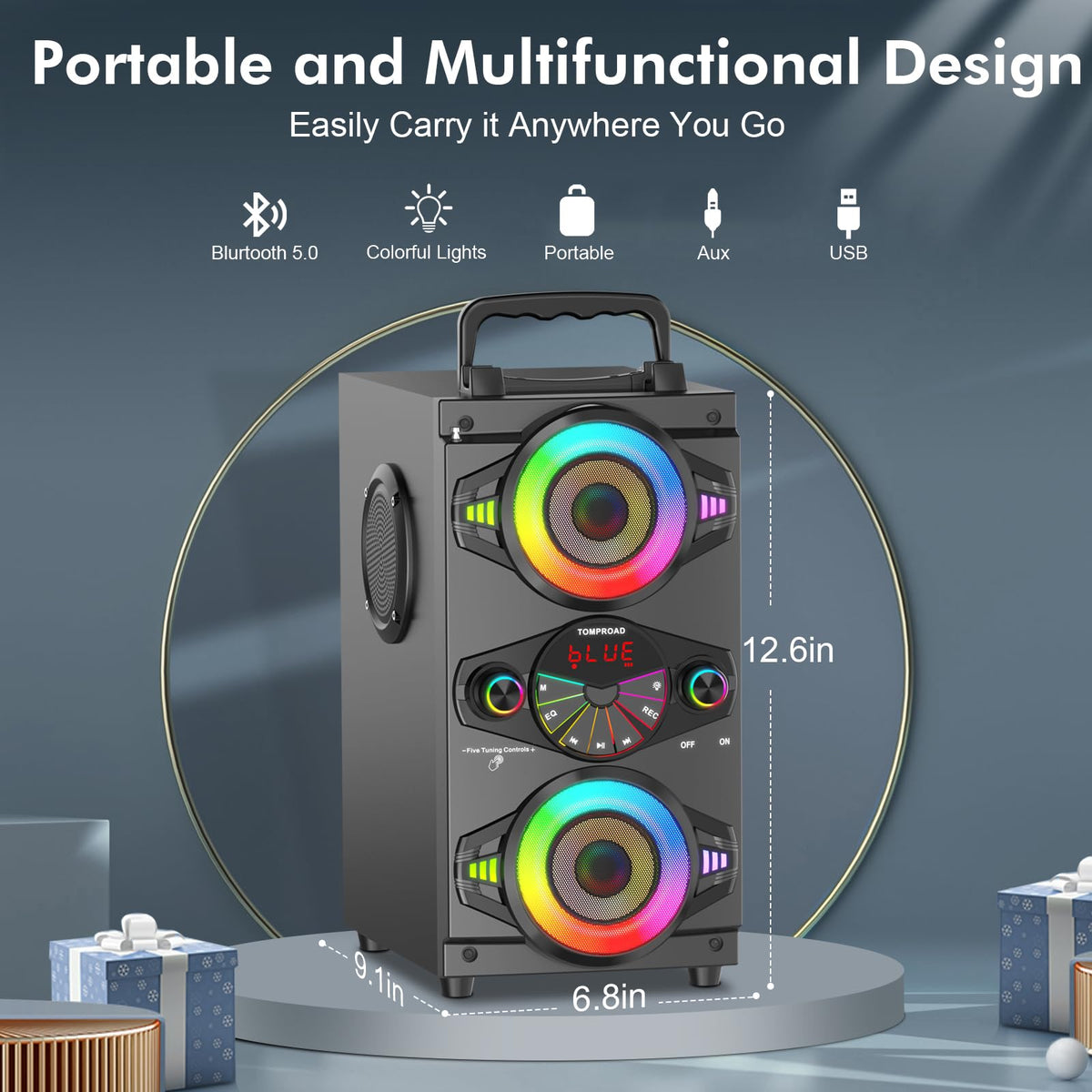 Portable Bluetooth Speakers 60W Wireless Stereo Sound C417139