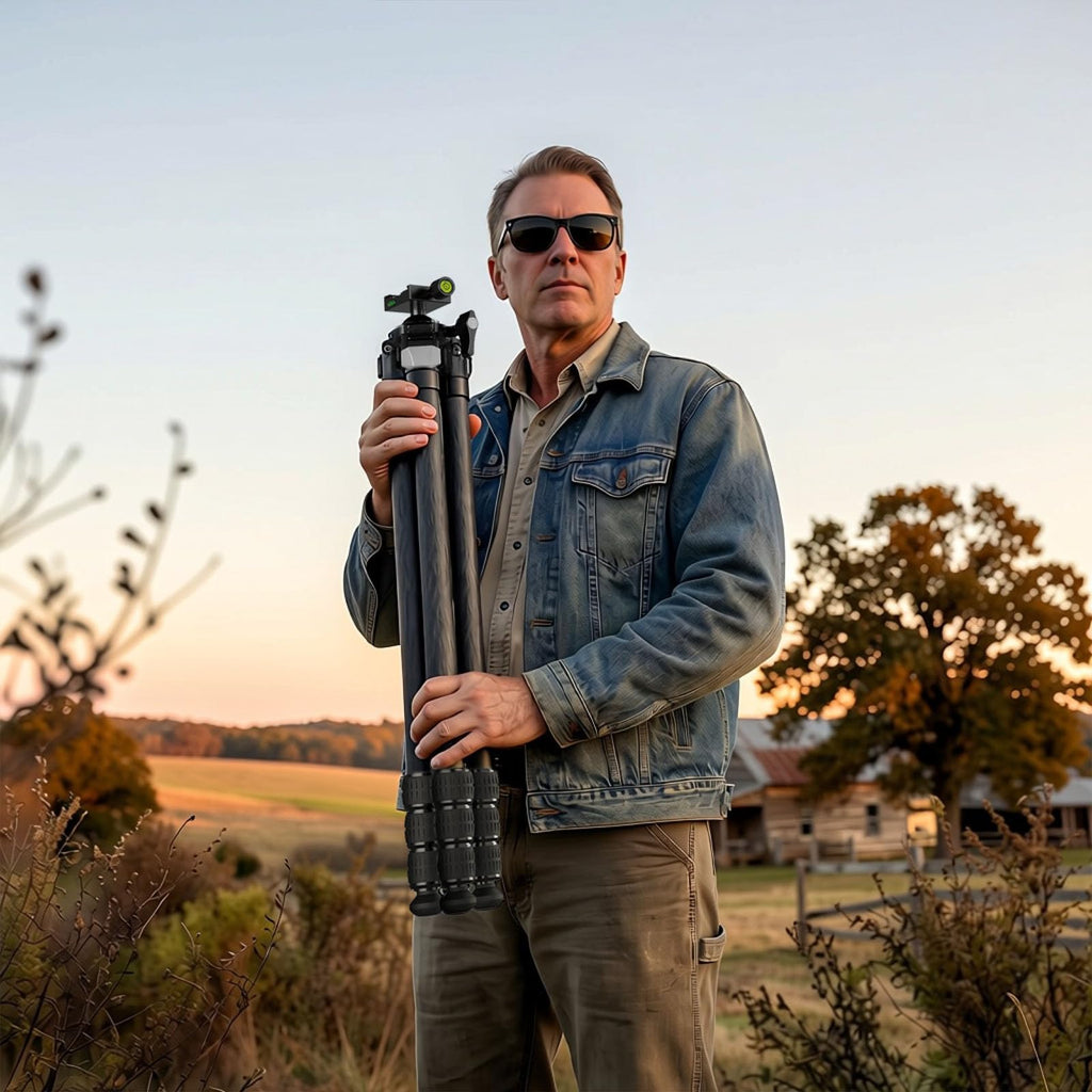 Carbon Fiber Hunting Tripod with Bubble Level and Ball Head V225