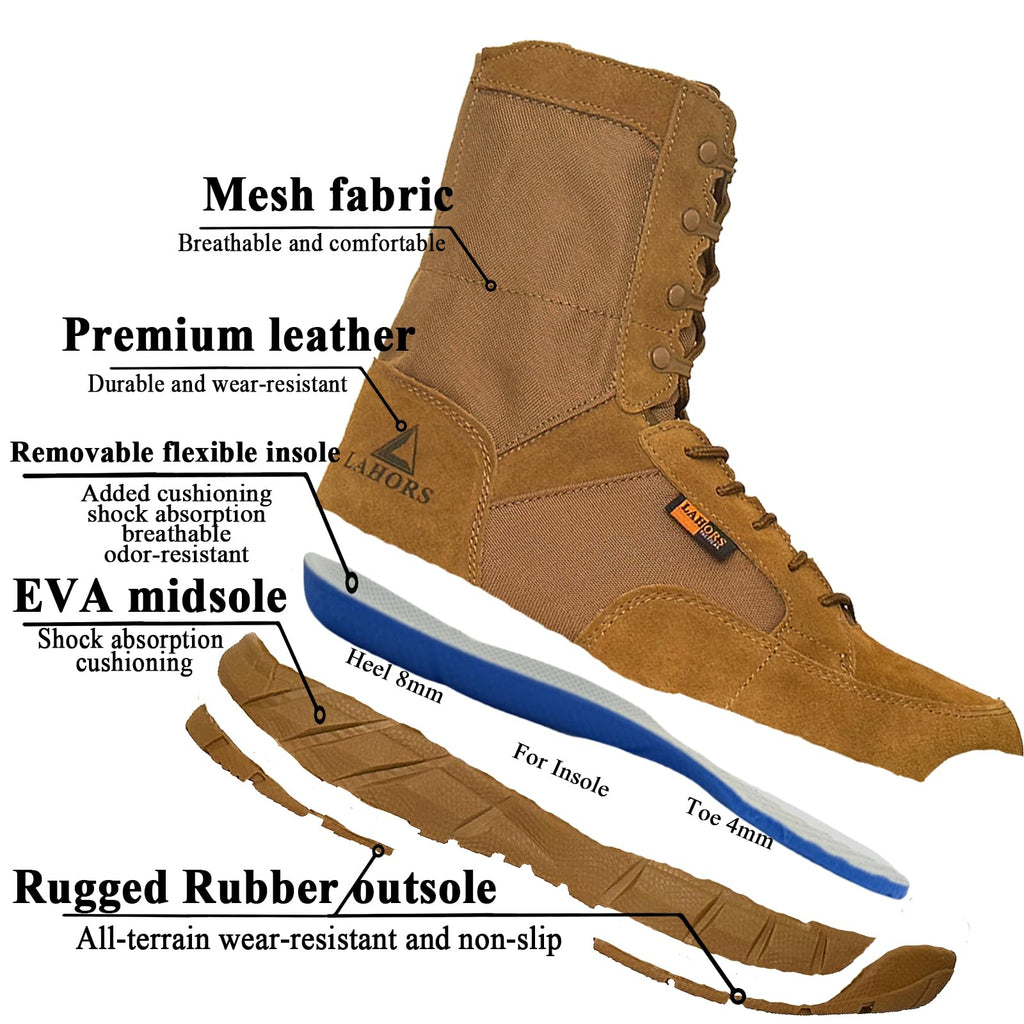 Coyote Brown Lace Up Tactical Boots V9326