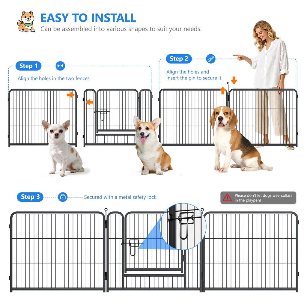 32 Inch 16 Panels Foldable Dog Playpen U407