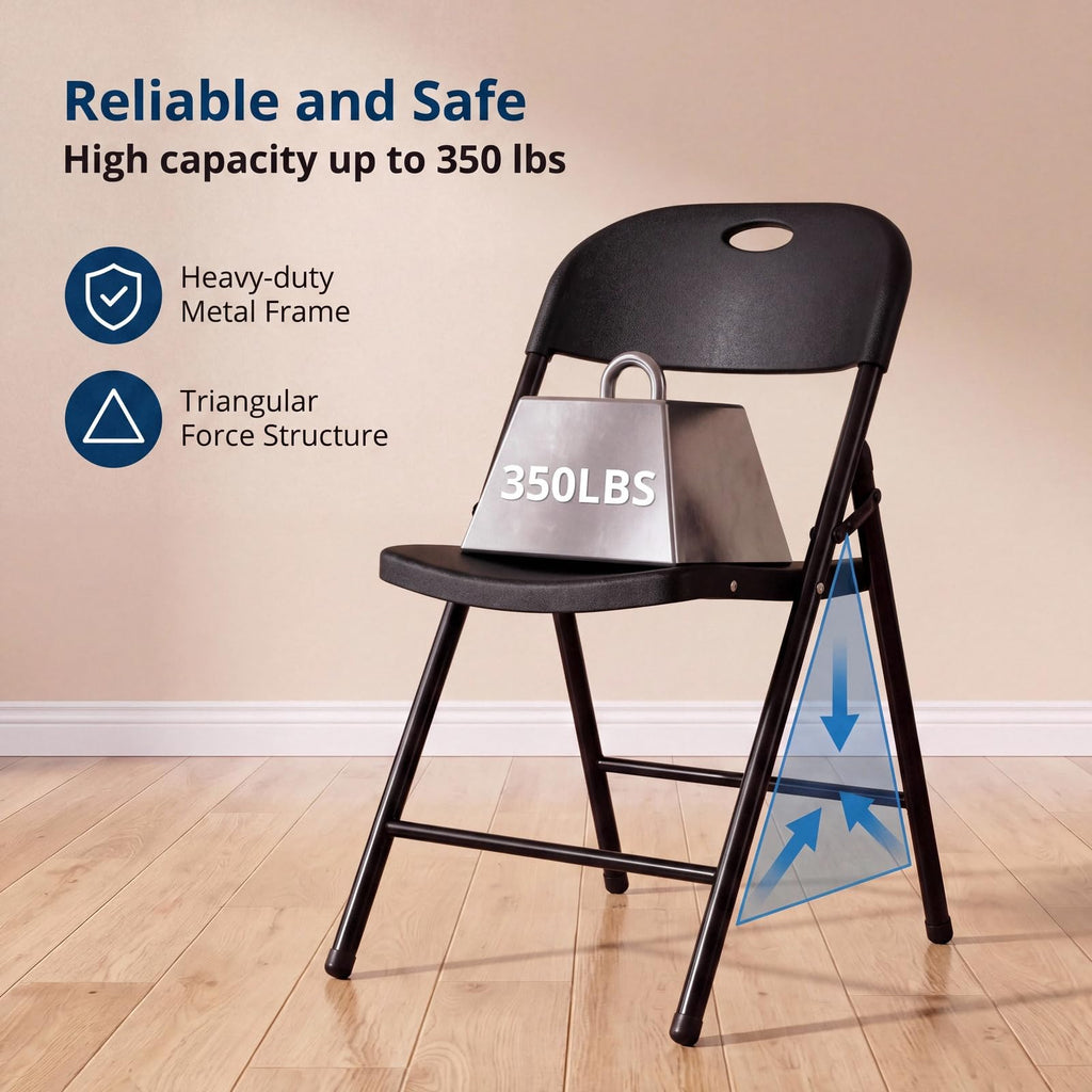 Black Plastic Folding Chairs 10 Pack E340158