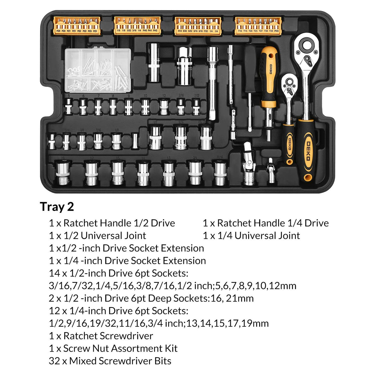258 Piece Rolling Tool Box Socket Wrench Hand Tool Set H91924