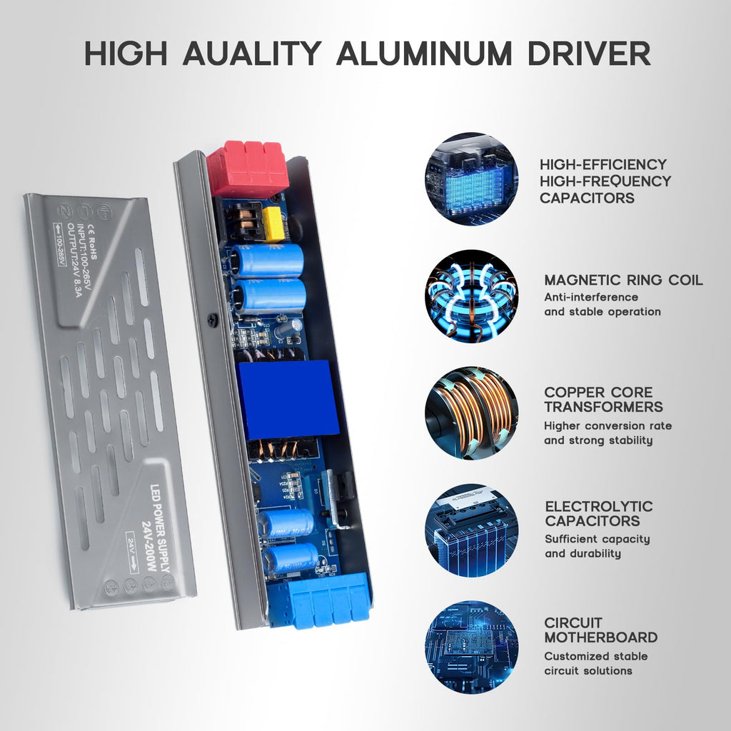 200 Watts 100V-265V AC to 24V DC LED Driver D57404