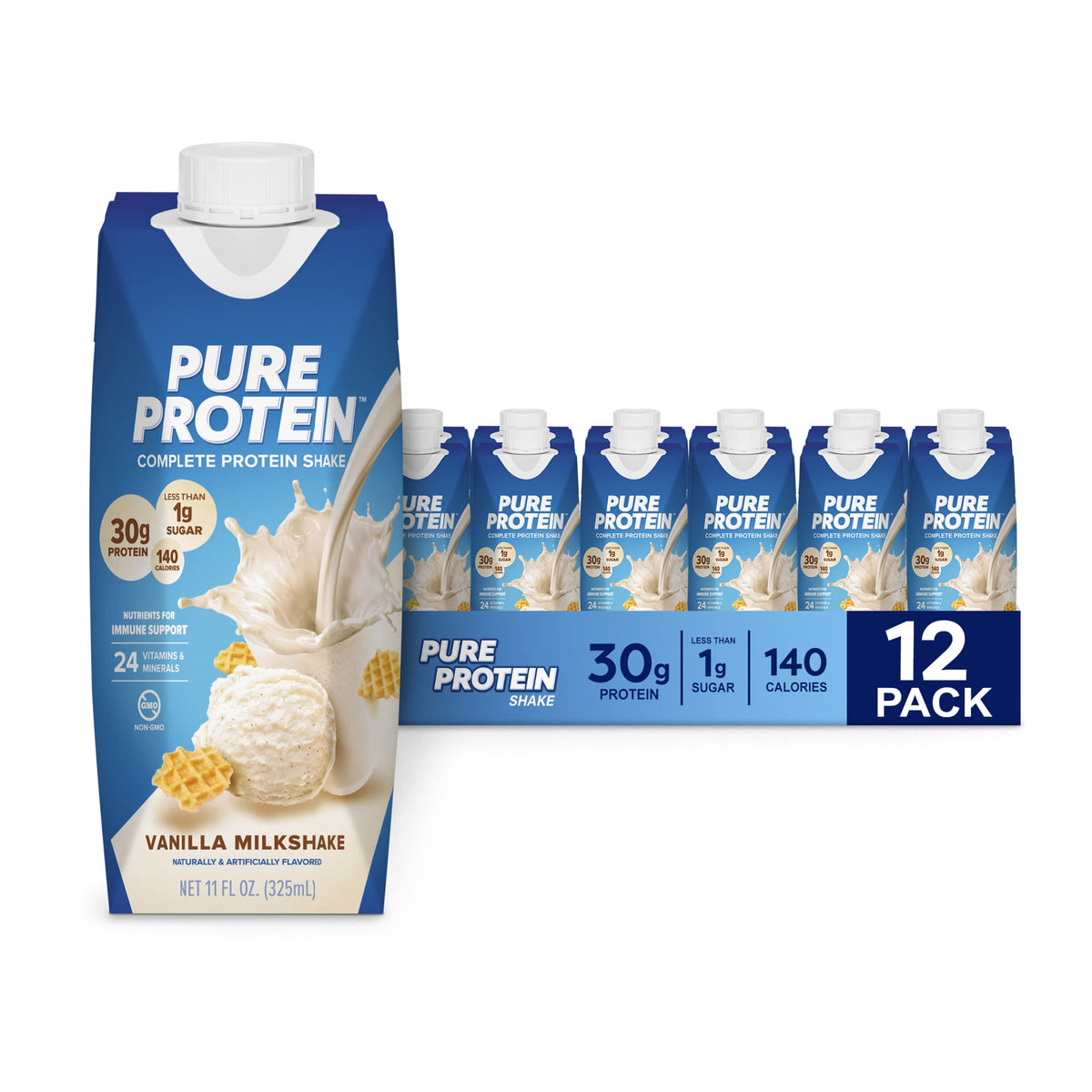 Vanilla Protein Shake, 30g Protein, Vitamins A, C, D, E, Zinc M742889