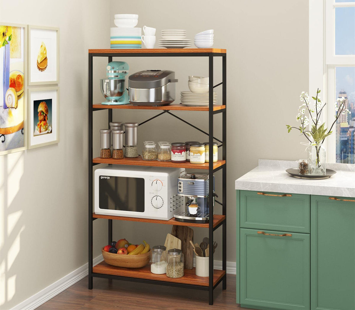 5 Tier Heavy Duty Freestanding Bookcase J337