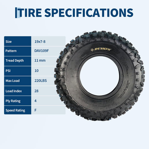 19x7-8 ATV/UTV Tires Set of 2 All Terrain J752